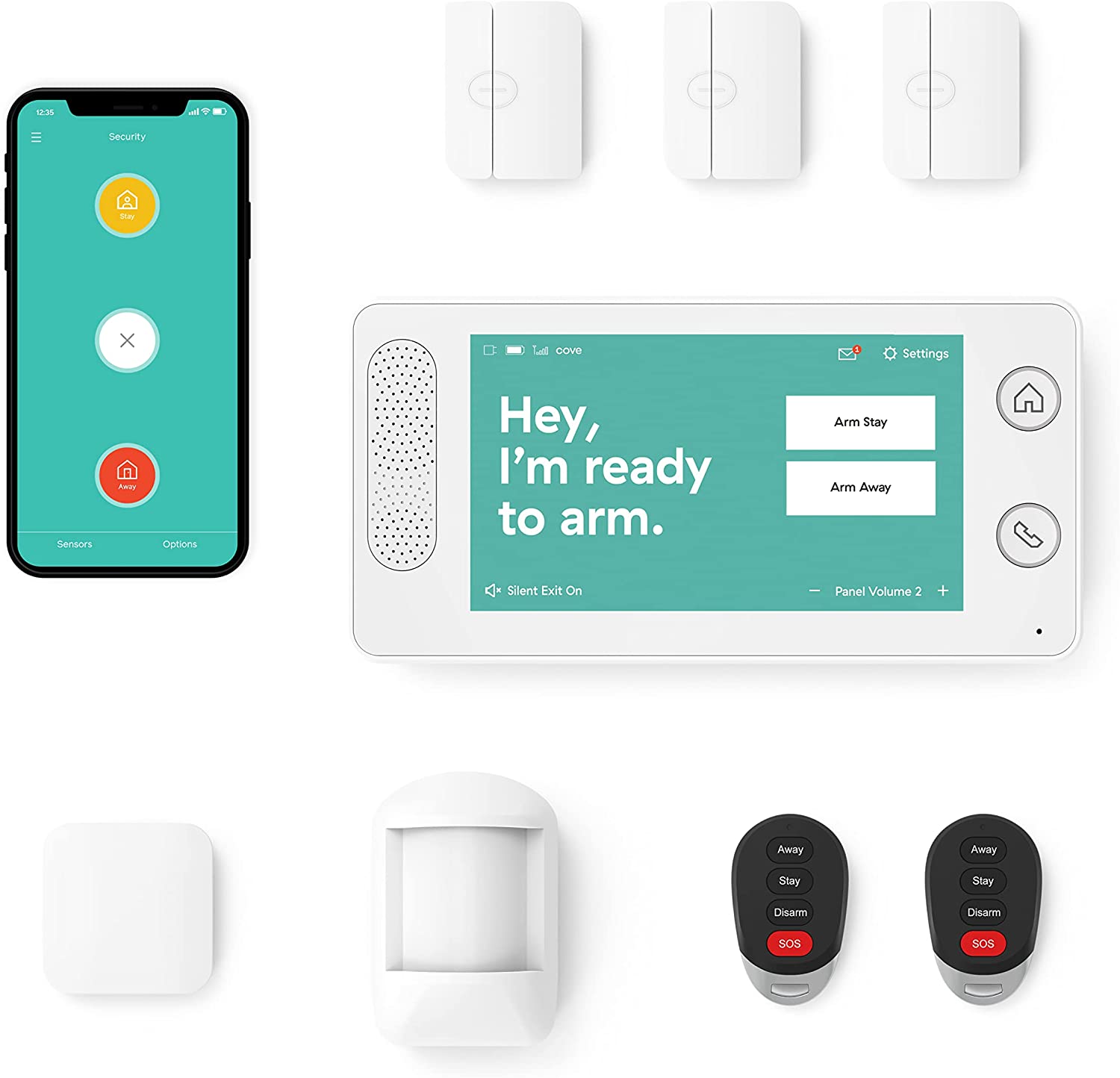 Cove - 8 Piece Home Security Alarm System -_