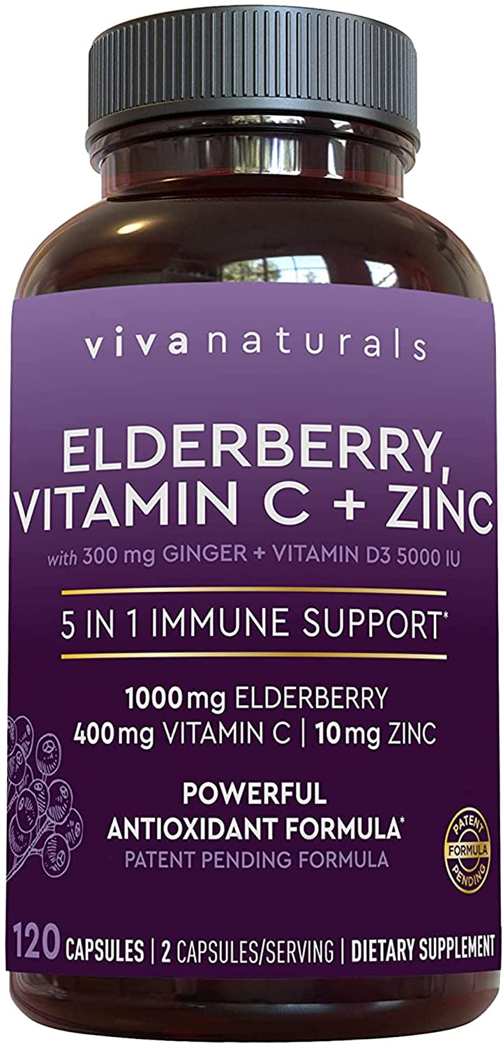 Viva Naturals Elderberry, Vitamin C Viva Naturals Elderberry, Vitamin C